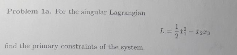 Singular Lagrangian Primary Constraints 1