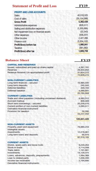 Fy19 Statement Of Profit And Loss Profit And Loss Accounts Sales Cost Of Sales Gross Profit Administrative Expenses Seli 1