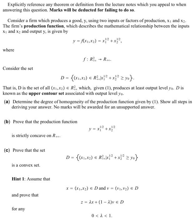 Explicitly Reference Any Theorem Or Definition From The Lecture Notes Which You Appeal To When Answering This Question 1