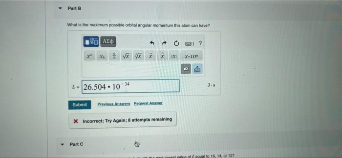 Ip The Electron In A Hydrogen Atom With An Energy Of 0 544 Ev Is In A Subshell With 18 States Part 8 What Is The Max 2