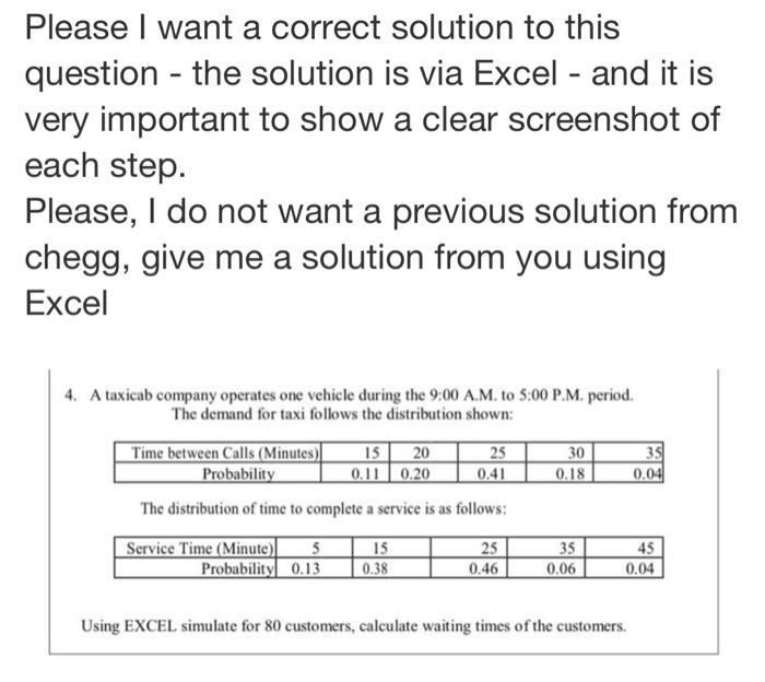 Please I Want A Correct Solution To This Question The Solution Is Via Excel And It Is Very Important To Show A Clear 1