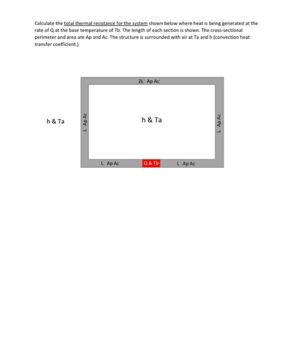 Calculate The Total Thermal Resistance For The System Shown Below Where Heat Is Being Generated At The Rate Of Q At The 1