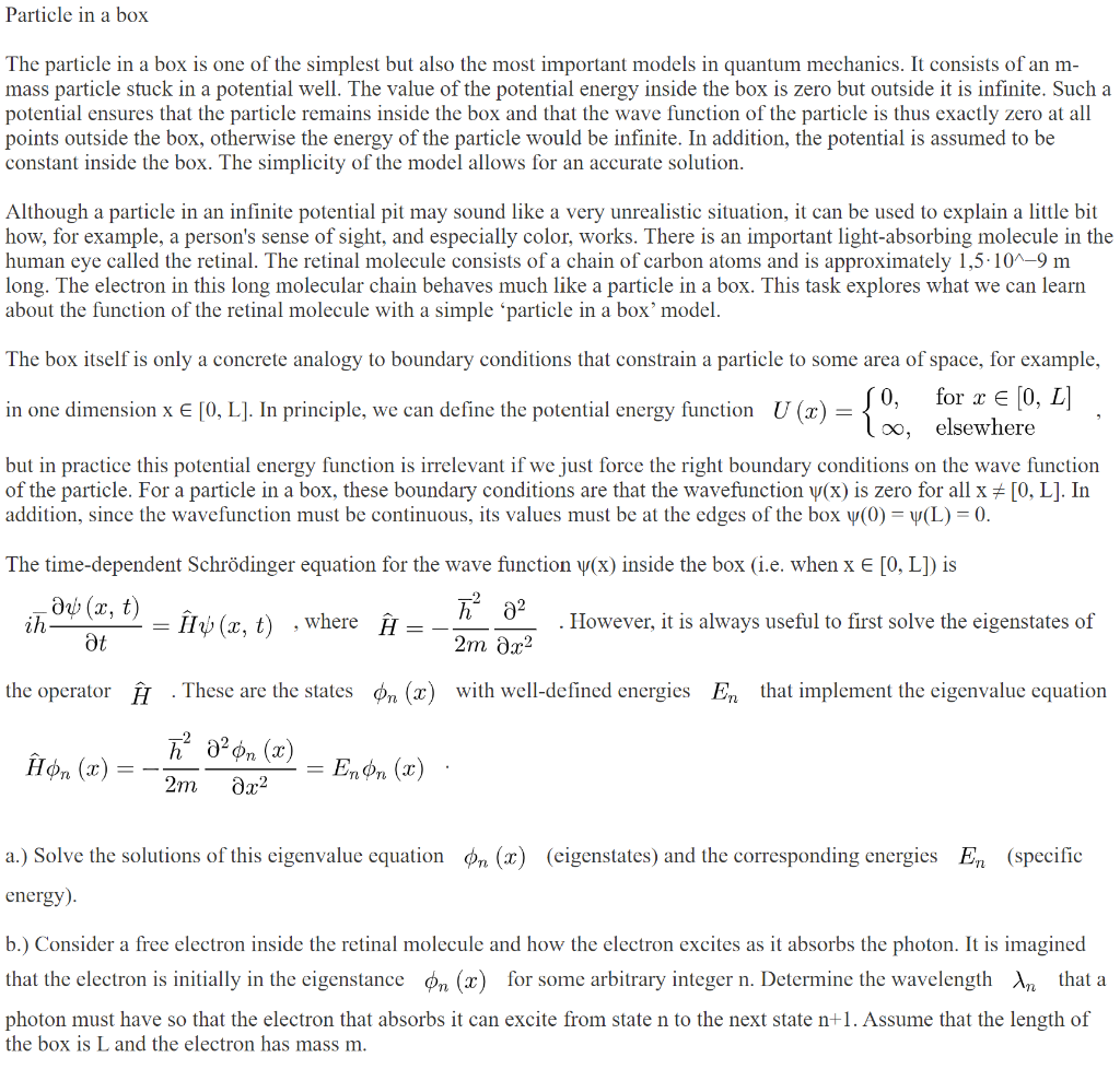 Particle In A Box The Particle In A Box Is One Of The Simplest But Also The Most Important Models In Quantum Mechanics 1