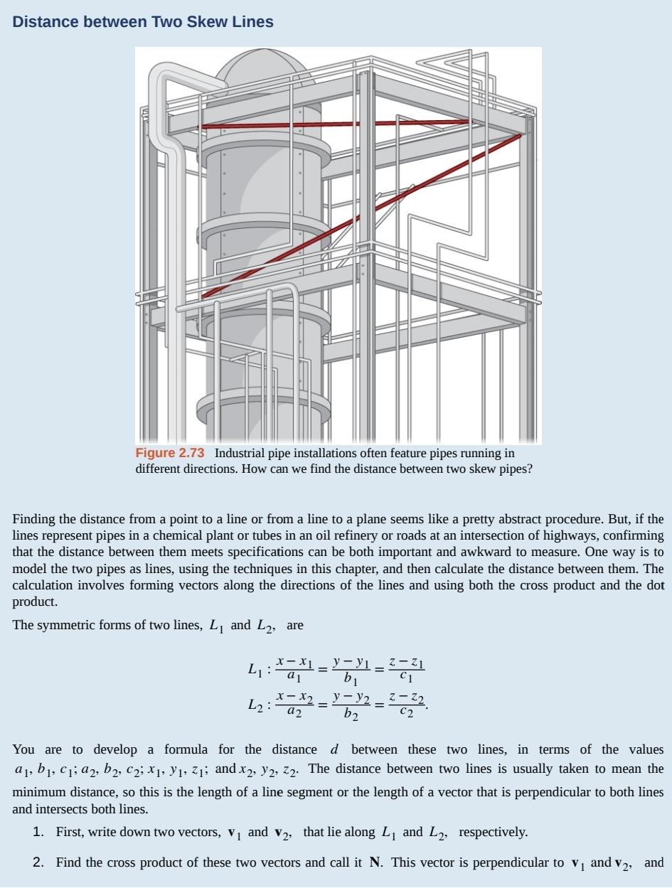 Distance Between Two Skew Lines Figure 2 73 Industrial Pipe Installations Often Feature Pipes Running In Different Direc 1