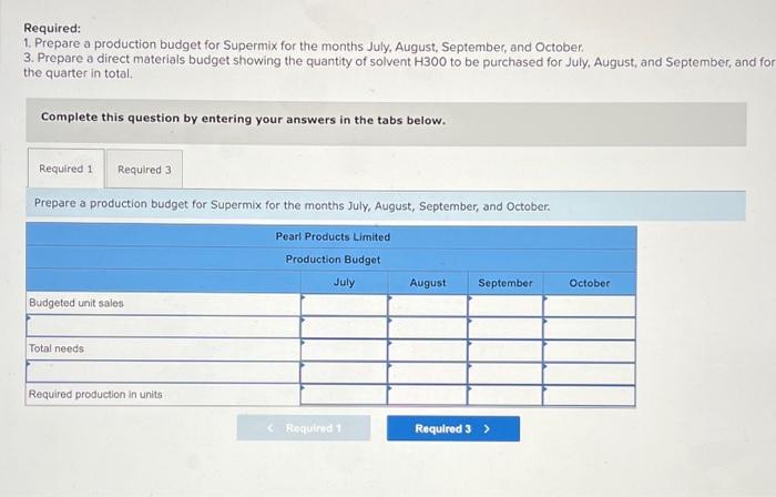Exercise 8 10 Algo Production And Direct Materials Budgets L08 3 Lo8 4 Pearl Products Limited Of Shenzhen China M 2