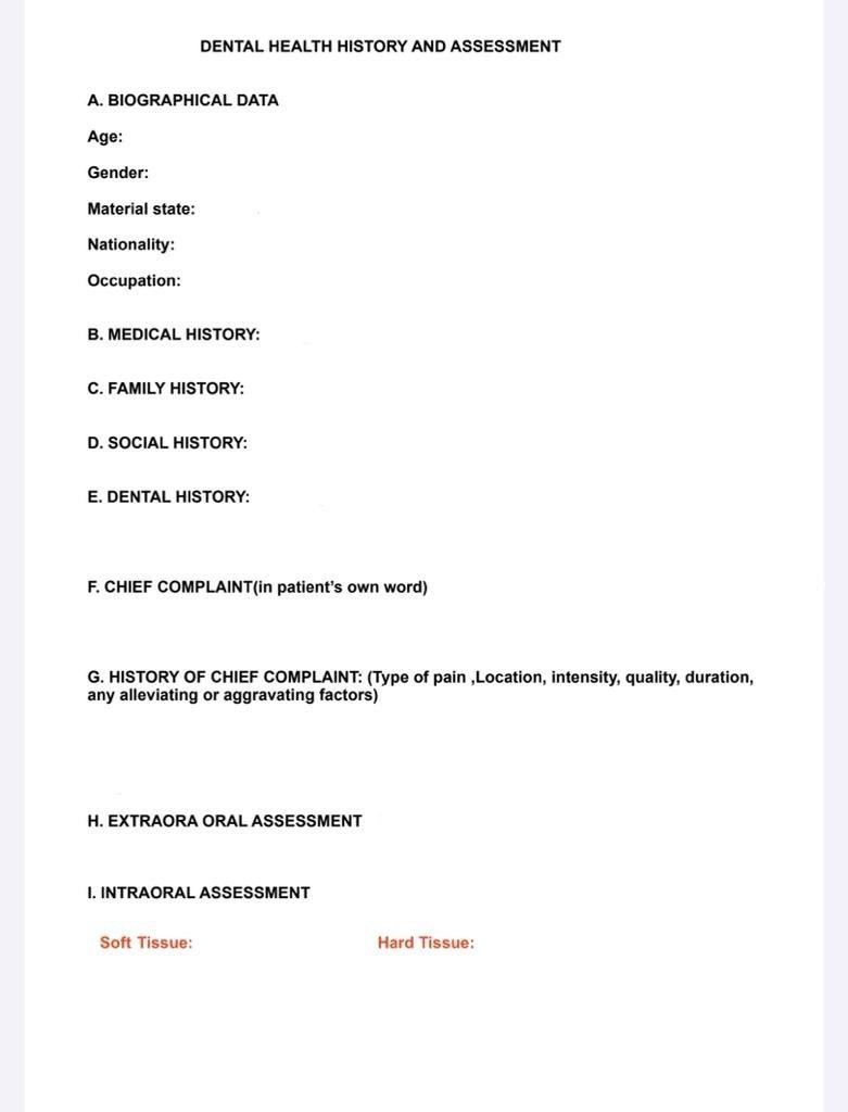 Dental Health History 1