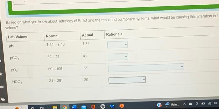 Based On What You Know About Tetralogy Of Fallot And The Renal And Pulmonary Systems What Would Be Causing This Alterat 1