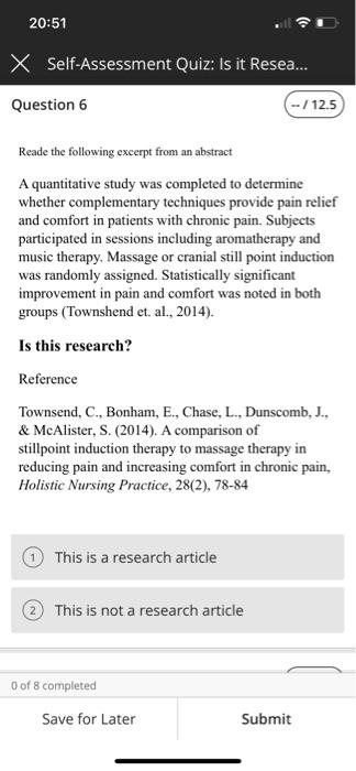 20 51 X Self Assessment Quiz Is It Resea Reade The Following Excerpt From Hobbs Escutia Harrison Moore And Sarpo 2