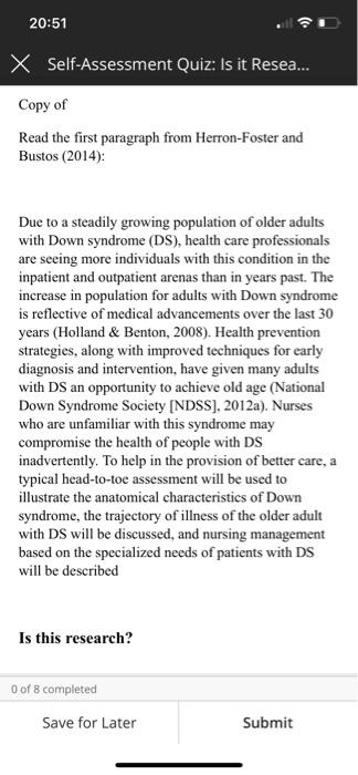 20 51 X Self Assessment Quiz Is It Resea Reade The Following Excerpt From Hobbs Escutia Harrison Moore And Sarpo 5