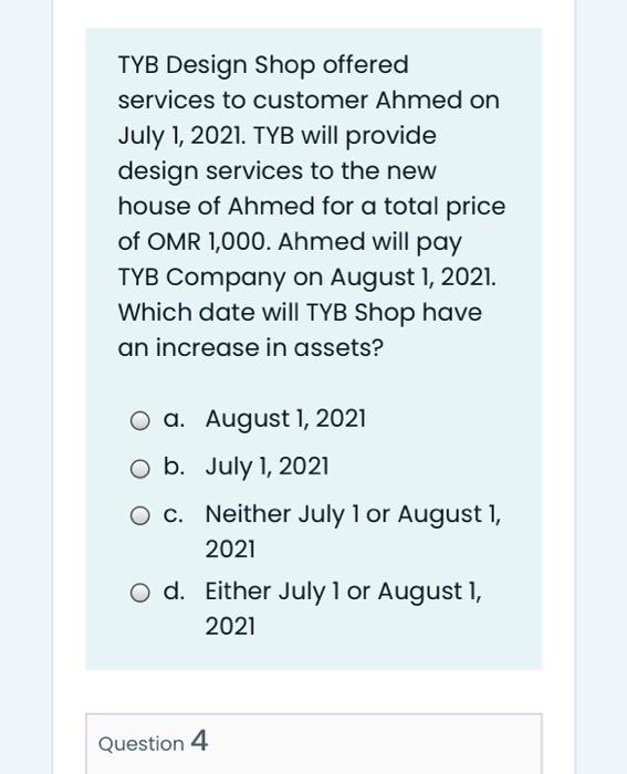 Tyb Design Shop Offered Services To Customer Ahmed On July 1 2021 Tyb Will Provide Design Services To The New House Of 1