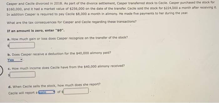 Casper And Cecile Divorced In 2018 As Part Of The Divorce Settlement Casper Transferred Stock To Cecile Casper Purchas 1