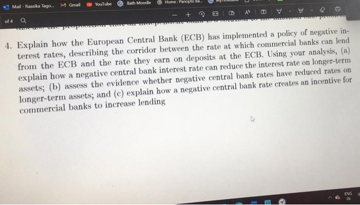 Youtube Bath Moodle Home Panopto B Mail Raasika Tago M Gmail Of 4 Q Aceptar Org 4 Explain How The European Centr 1