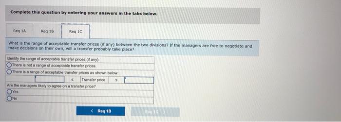 Exercise 11 13 Algo Transfer Pricing Situations Lo11 3 The Following Information Applies To The Questions Displayed 4