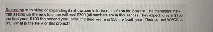 Supreeme Is Thinking Of Expanding Its Showroom To Include A Cafe On The Bowery The Managers Think That Setting Up The N 1