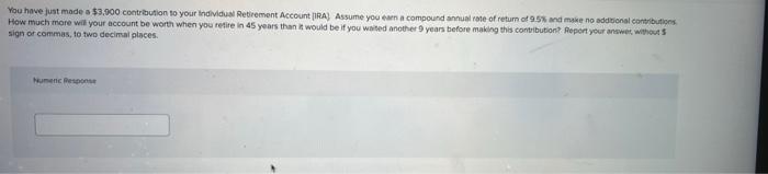You Have Just Made A 3 000 Contribution To Your Individual Retirement Account Ira Assume You Can Compound Annual Rate 1