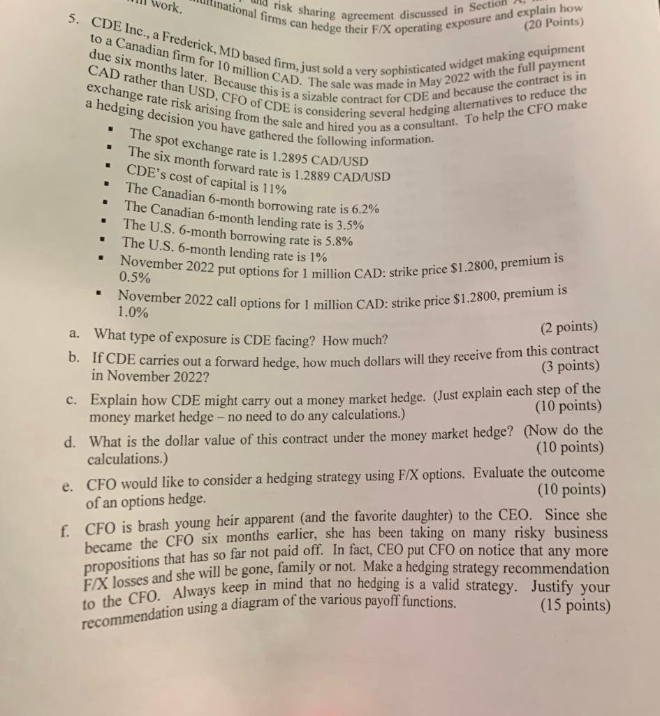 Work Risk Sharing Agreement Discussed In Section 20 Points 5 Cde Inc A Frederick Md Based Firm Just Sold A Very 1