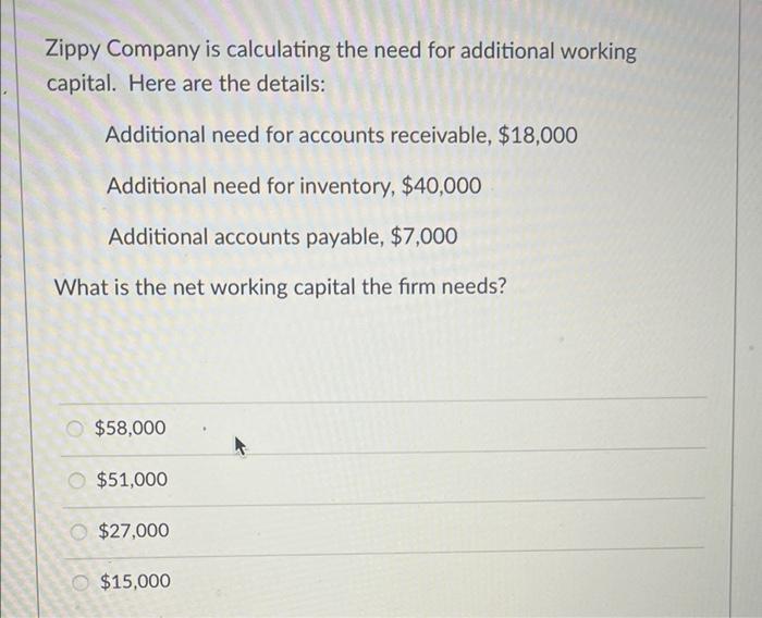 Zippy Company Is Starting A New Project Here Are The Details Additional Revenues 80 000 Additional Cash Operating Ex 2