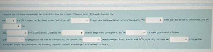 Complete Advertisement With The Present Per The Present Continuous Forms Of The Vista On The Box We One Of The Largest 1