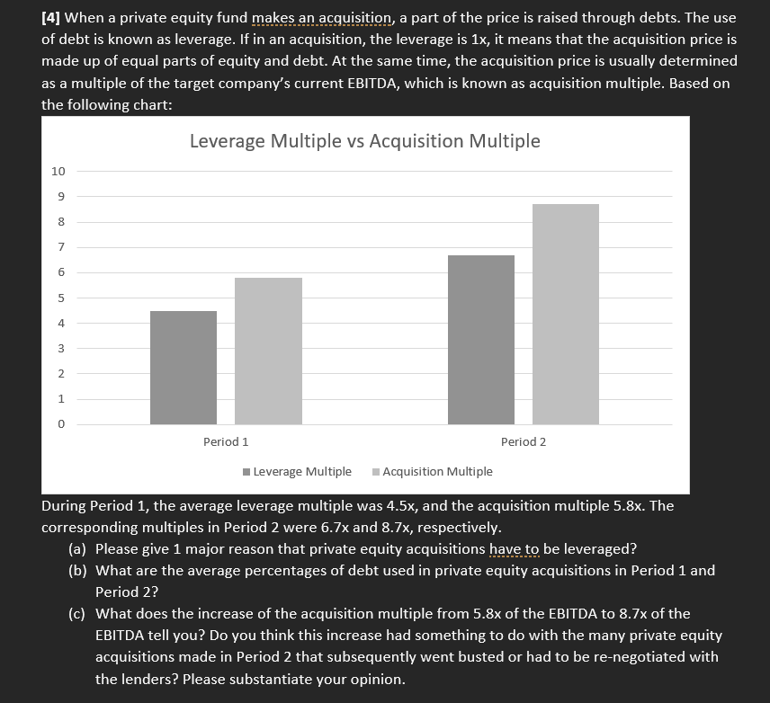 4 When A Private Equity Fund Makes An Acquisition A Part Of The Price Is Raised Through Debts The Use Of Debt Is Kno 1