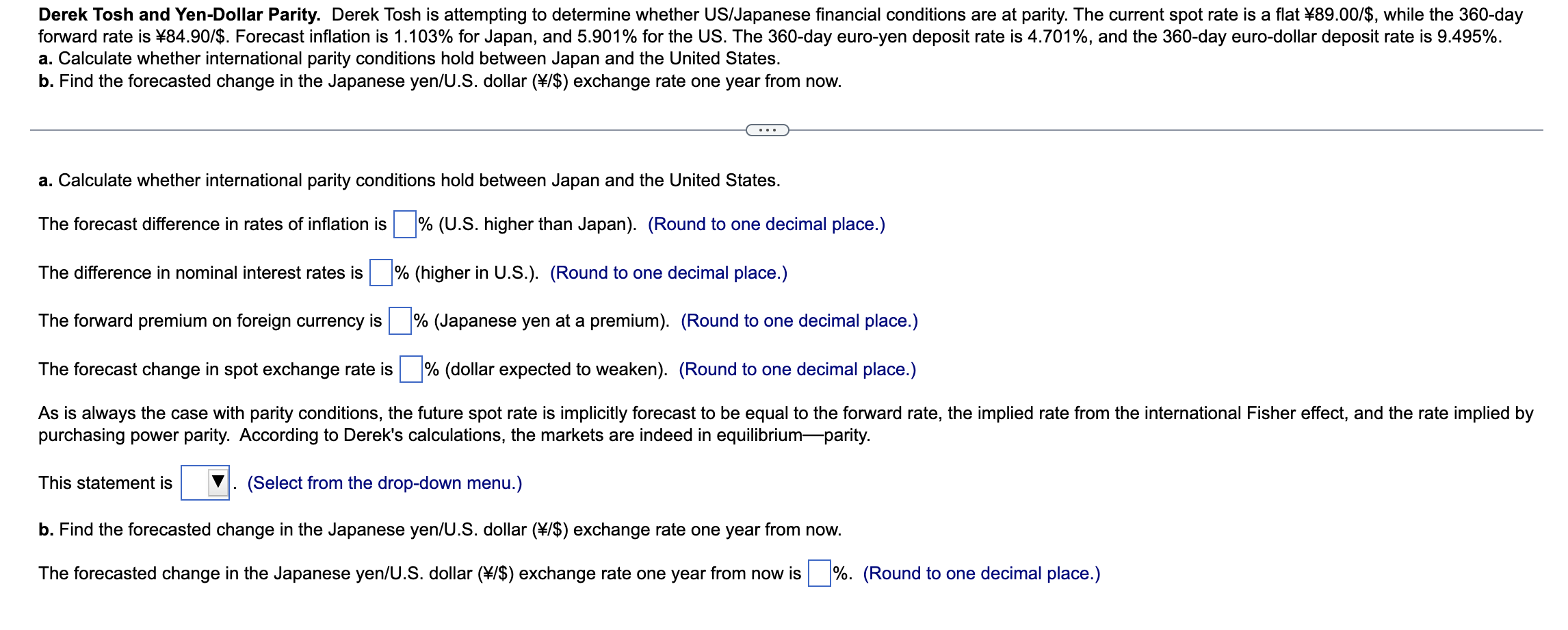 Derek Tosh And Yen Dollar Parity Derek Tosh Is Attempting To Determine Whether Us Japanese Financial Conditions Are At 1