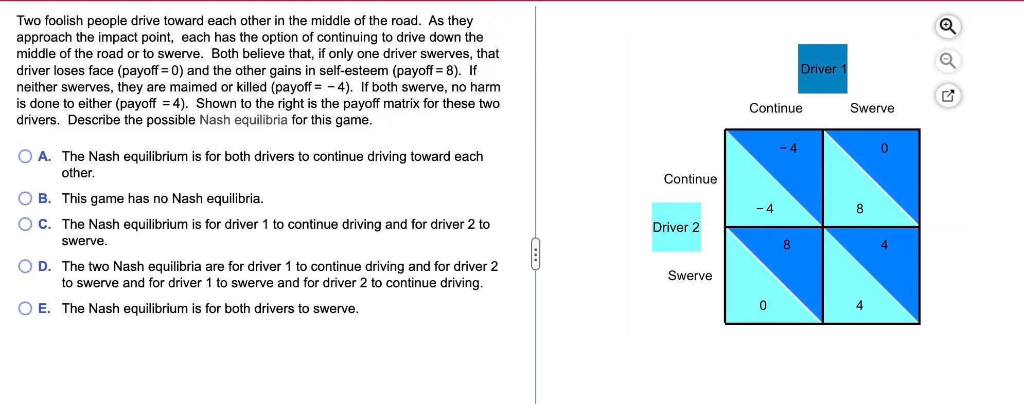 Two Foolish People Drive Toward Each Other In The Middle Of The Road As They Approach The Impact Point Each Has The Op 1