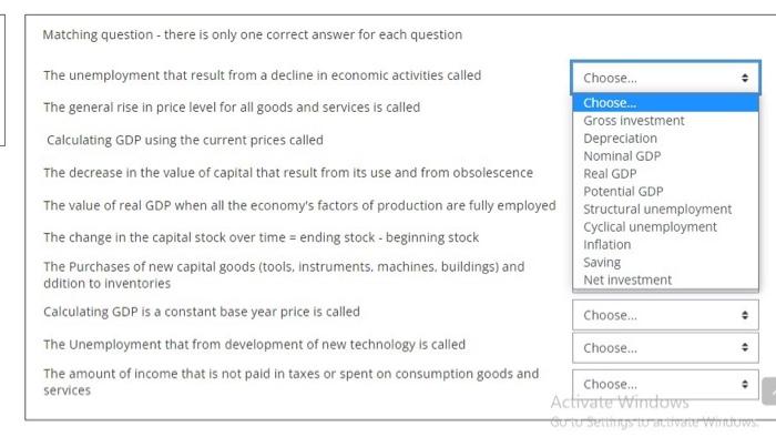 Matching Question There Is Only One Correct Answer For Each Question Choose Choose Choose Choose Choos 2