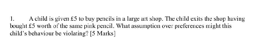 1 A Child Is Given 5 To Buy Pencils In A Large Art Shop The Child Exits The Shop Having Bought 5 Worth Of The Same P 1
