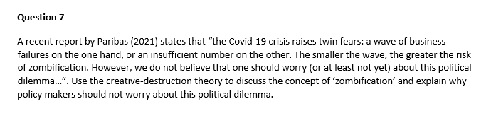 Question 7 A Recent Report By Paribas 2021 States That The Covid 19 Crisis Raises Twin Fears A Wave Of Business Fail 1