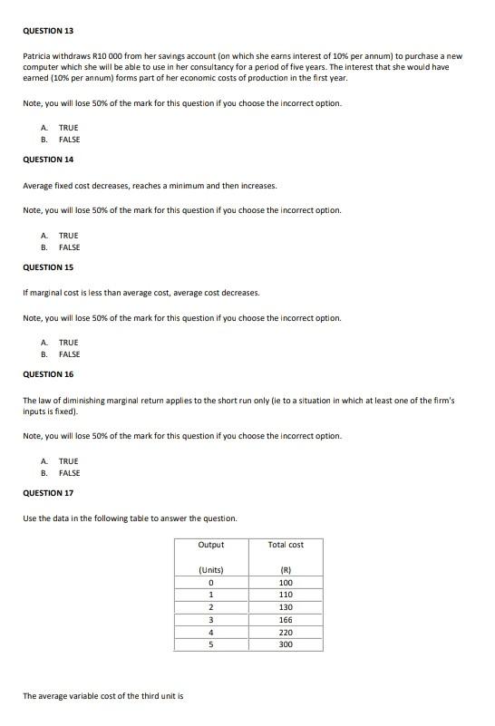Question 13 Patricia Withdraws R10 000 From Her Savings Account On Which She Earns Interest Of 10 Per Annum To Purchas 1