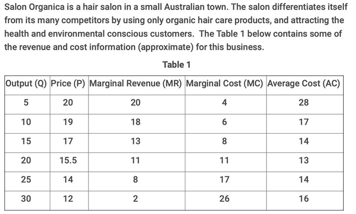 Salon Organica Is A Hair Salon In A Small Australian Town The Salon Differentiates Itself From Its Many Competitors By 1