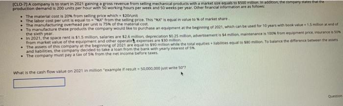 Iclo 71 A Company Is To Start In 2021 Gaining A Gross Revenue From Selling Mechanical Products With A Marker Sire Equals 1