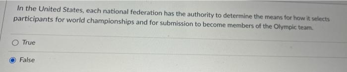 In The United States Each National Federation Has The Authority To Determine The Means For How It Selects Participants 1