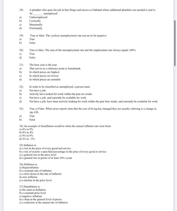 1 Among The Following Cases Which One Would Be Considered To Be Unemployed Someone Who A Worked Three Days In The La 3