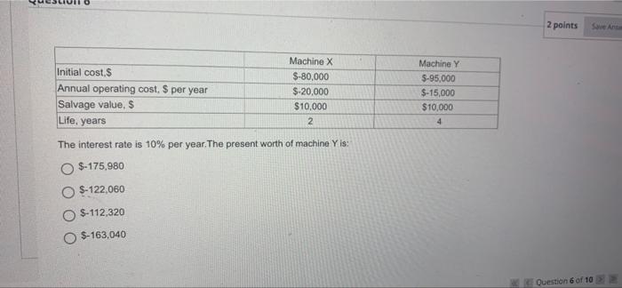 The Value Of The Present Worth For Alternative A At An Interest Rate Of 8 Per Year Is Closest To A B First Cost 23 3