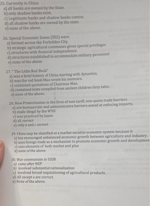 25 Currently In China A All Banks Are Owned By The State B Only Shadow Banks Exist C Legitimate Banks And Shadow B 1
