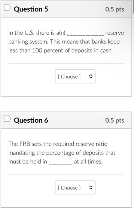Choose Inversely Asset Exchange Demand Fractional Supply Cash Nominal Real Money Question 1 0 5 Pts Is To The Pri 4