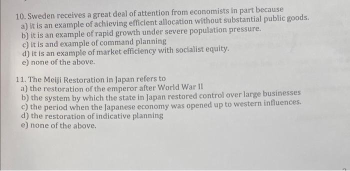 10 Sweden Receives A Great Deal Of Attention From Economists In Part Because A It Is An Example Of Achieving Efficient 1