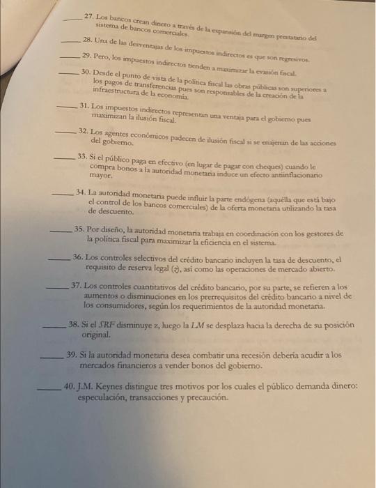 Econ 3022 Dr Matos Diaz Macroeconomia Semestre 2 2009 10 Esamen Lancial 2 Suponga Una Economia Ficticia Que Exhibe Las 5