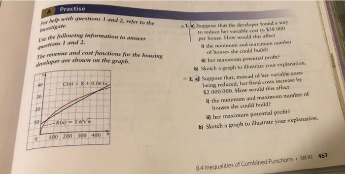 Practise For Iulp With Questions 1 And 2 Refer To The Investigate Use The Following Information To Answer Questions 1 A 1