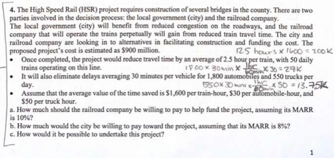 4 The High Speed Rail Hsr Project Requires Construction Of Several Bridges In The County There Are Two Parties Invol 1