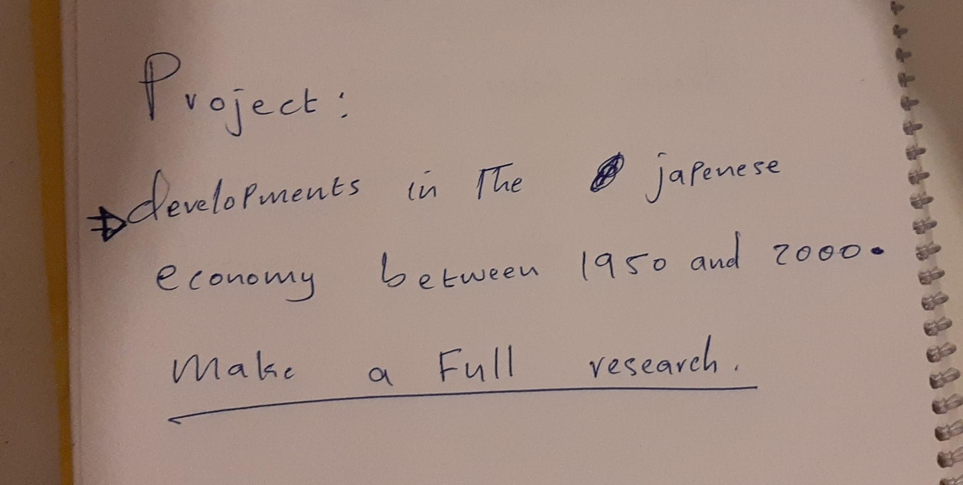 Project Developments In The Japenese I Between 1950 And 2000 Economy Make Full Research A 1