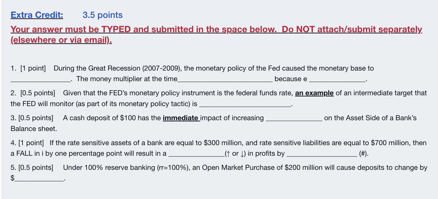 Extra Credit 3 5 Points Your Answer Must Be Typed And Submitted In The Space Below Do Not Attach Submit Separately E 1