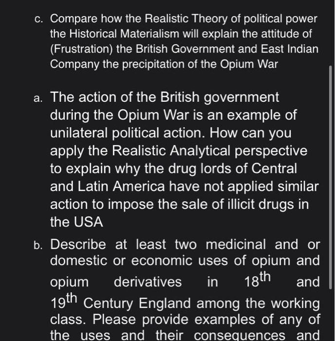 C Compare How The Realistic Theory Of Political Power The Historical Materialism Will Explain The Attitude Of Frustrat 1