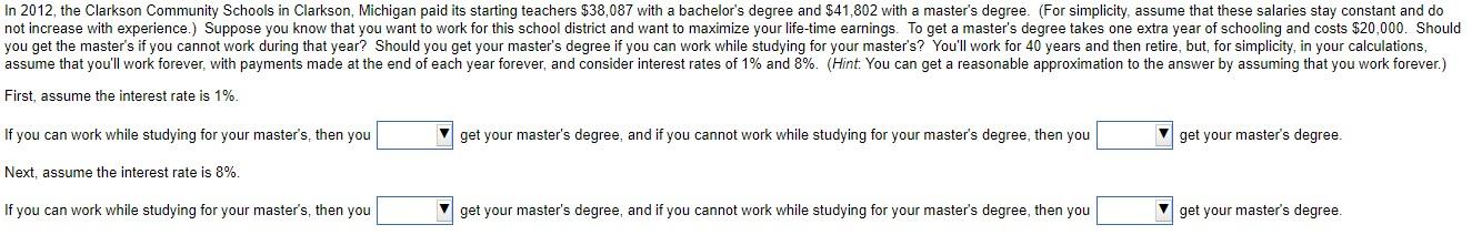 In 2012 The Clarkson Community Schools In Clarkson Michigan Paid Its Starting Teachers 38 087 With A Bachelor S Degre 1
