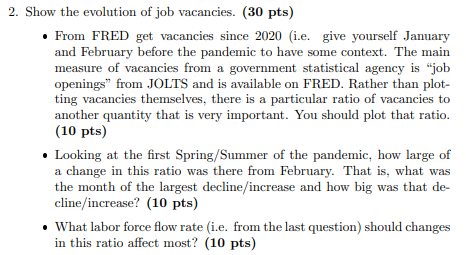 2 Show The Evolution Of Job Vacancies 30 Pts From Fred Get Vacancies Since 2020 I E Give Yourself January And Fe 1