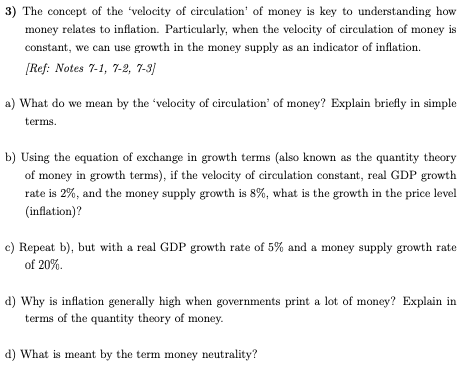 3 The Concept Of The Velocity Of Circulation Of Money Is Key To Understanding How Money Relates To Inflation Particul 1