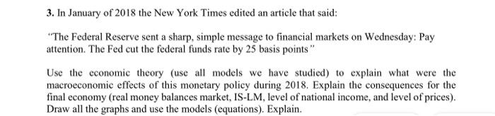 3 In January Of 2018 The New York Times Edited An Article That Said The Federal Reserve Sent A Sharp Simple Message 1