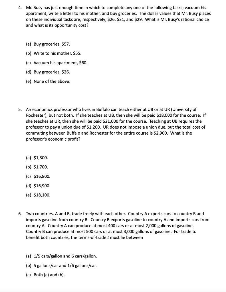 4 Mr Busy Has Just Enough Time In Which To Complete Any One Of The Following Tasks Vacuum His Apartment Write A Lett 1