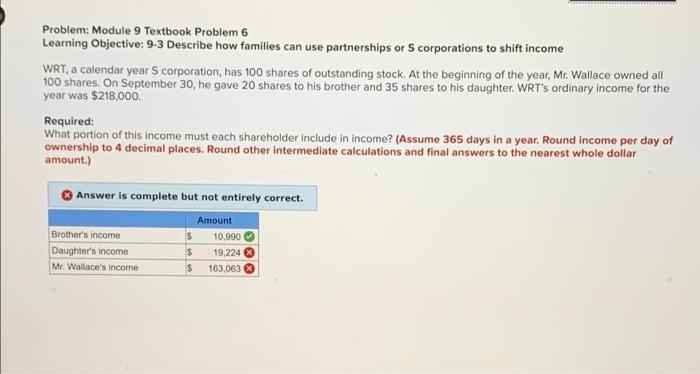 Problem Module 9 Textbook Problem 6 Learning Objective 9 3 Describe How Families Can Use Partnerships Or Scorporations 1