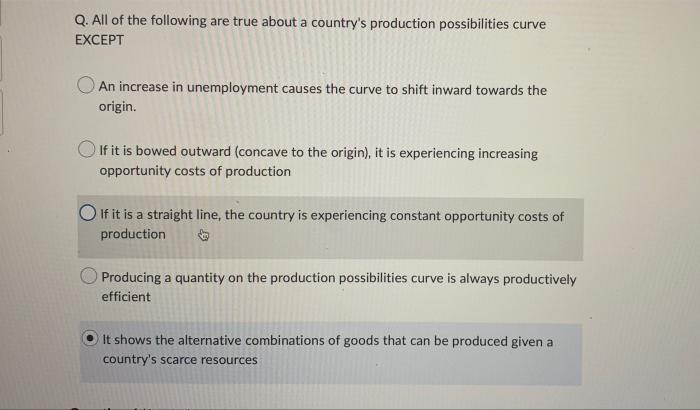 Q Which Of The Following Would Make It Possible For A Country To Consume Beyond Its Individual Production Possibilities 3